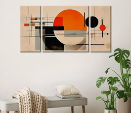 Wallity Set de 3 Pinturas Decorativas en Lienzo MXC03 Multicolor